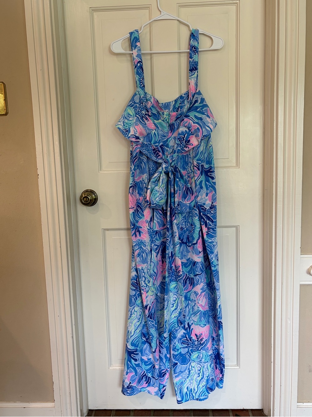 Lilly Pulitzer Blue, Pink & Aqua Tropical Print Jumpsuit